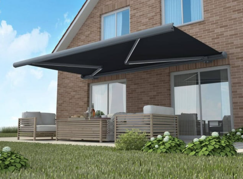 Автоматический тент (маркиза) Focus Garden Deluxe AUTOMATIC + LED 400x300 серый 005346 005346 фото