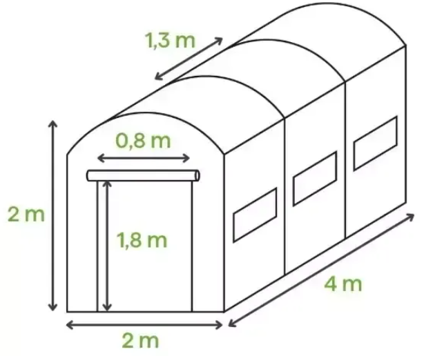 Теплица садовая Cultivo 2х4х2 - 8м2 белый парник 001386 001386 фото