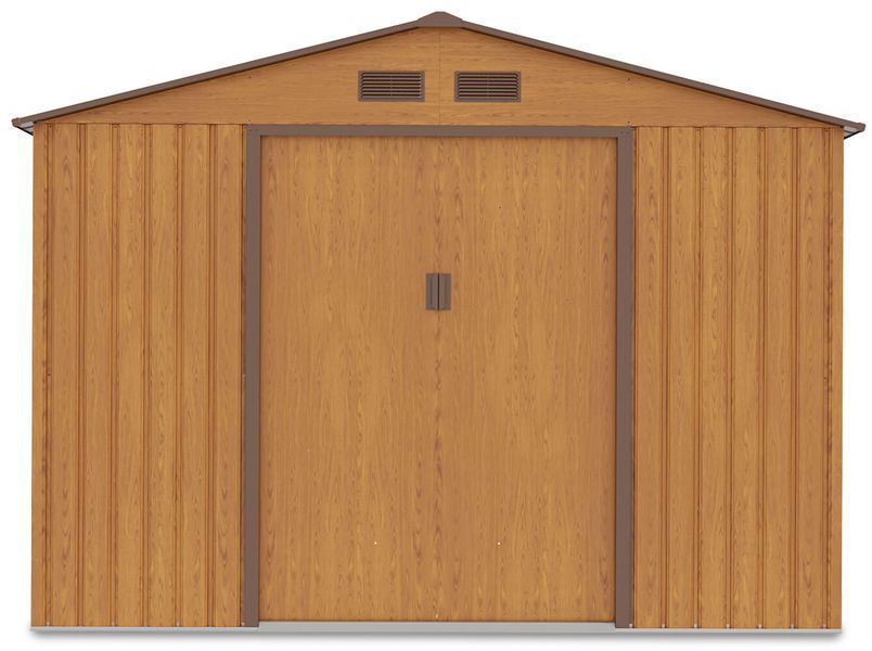 Металевий сарай для інструментів HardMaister Hudson 9x8 (277x255 см) Oak Brown &mdash; Садовий будиночок, хозблок коричневий 003814 003814 фото