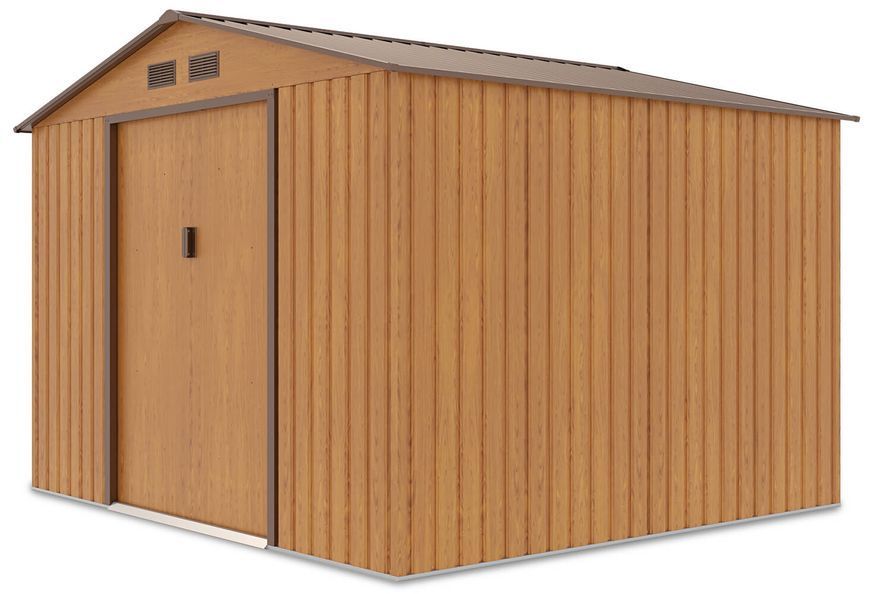 Металевий сарай для інструментів HardMaister Hudson 9x8 (277x255 см) Oak Brown &mdash; Садовий будиночок, хозблок коричневий 003814 003814 фото