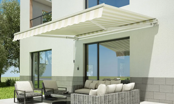 Терасний тент, ручний маркіза Focus Garden Classiс 300x250 білий/тауп 004449 004449 фото