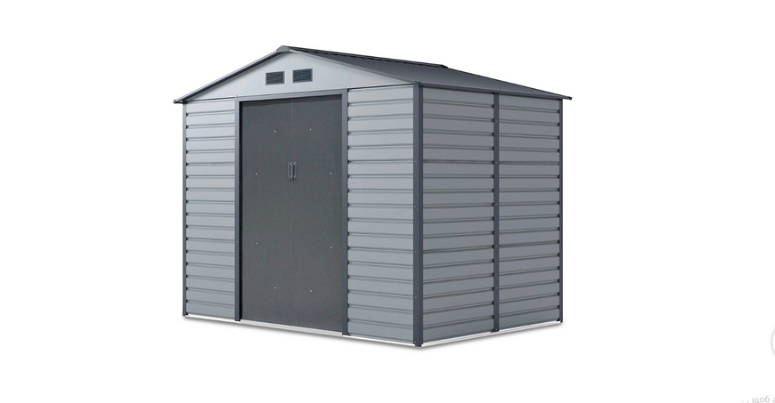 Металевий сарай для інструментів HardMaister MONTREAL 9x6 (277x195 см) Light Grey &mdash; Садовий будиночок, хозблок світло-сірий 003104 003104 фото