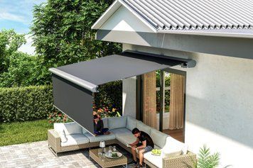 Автоматичний тент (маркіза) Gutroof Deluxe PLUS AUTOMATIC + LED 400x300 сірий 009348 009348 фото